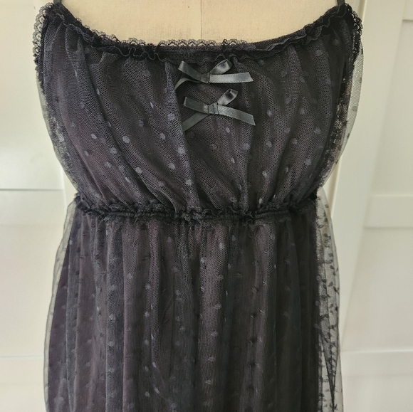 Thorn & Fable Hot Topic Women Black Empire Waist Slip Strappy Dress Size Small - Picture 5 of 10